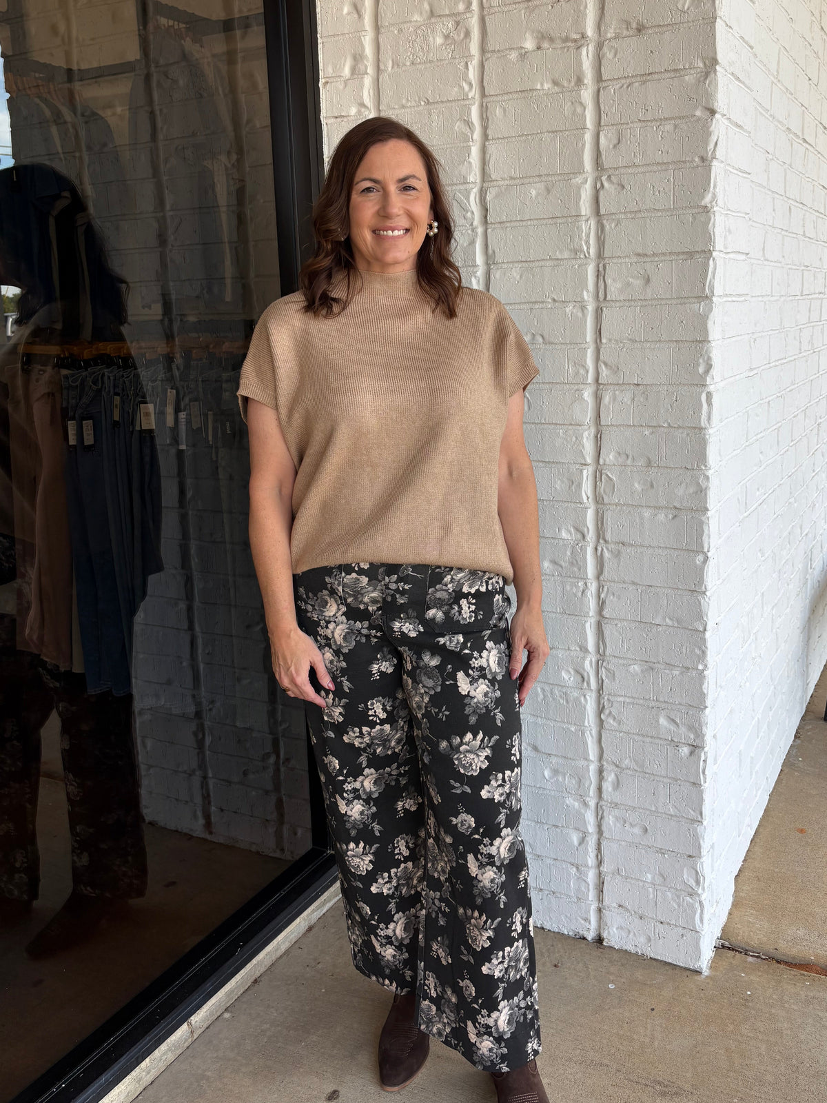 Floral Wideleg Cropped Jeans
