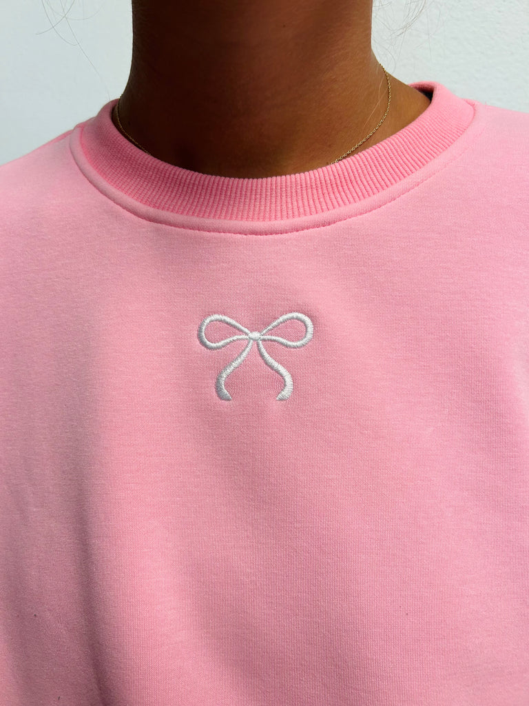 Molly Ribbon Bow Detail Crop Sweatshirt