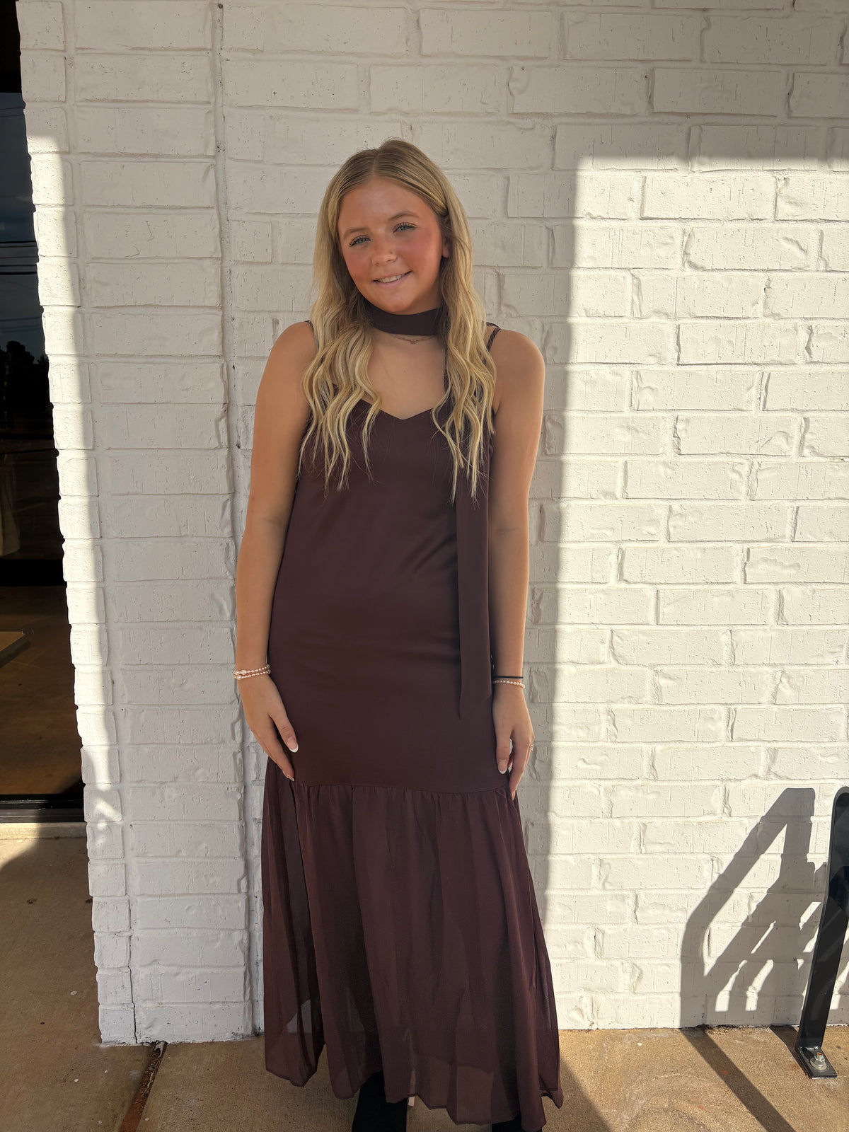 Meredith Detatched Scarf Maxi Dress