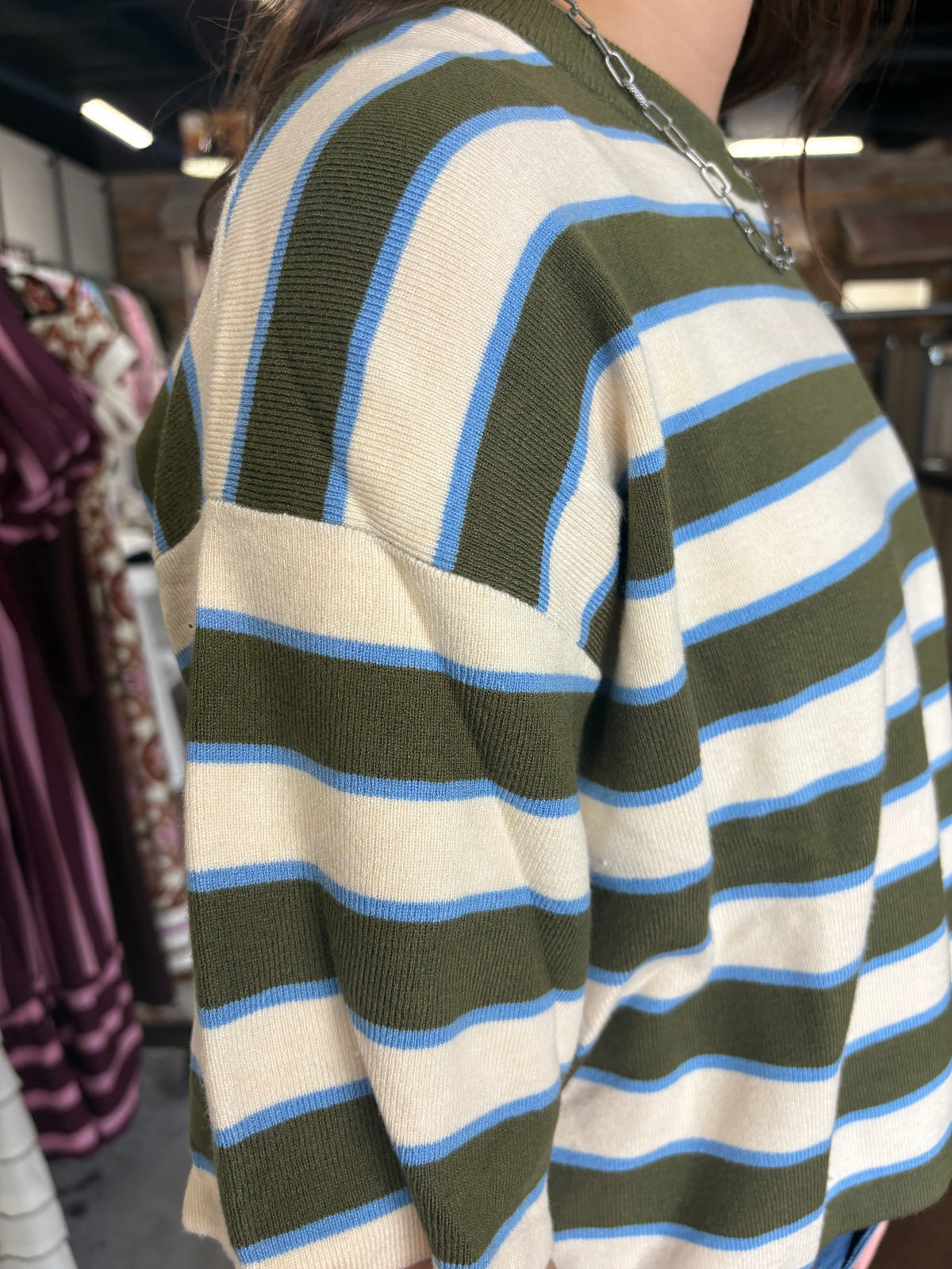 Cora Cropped Stripe Sweater