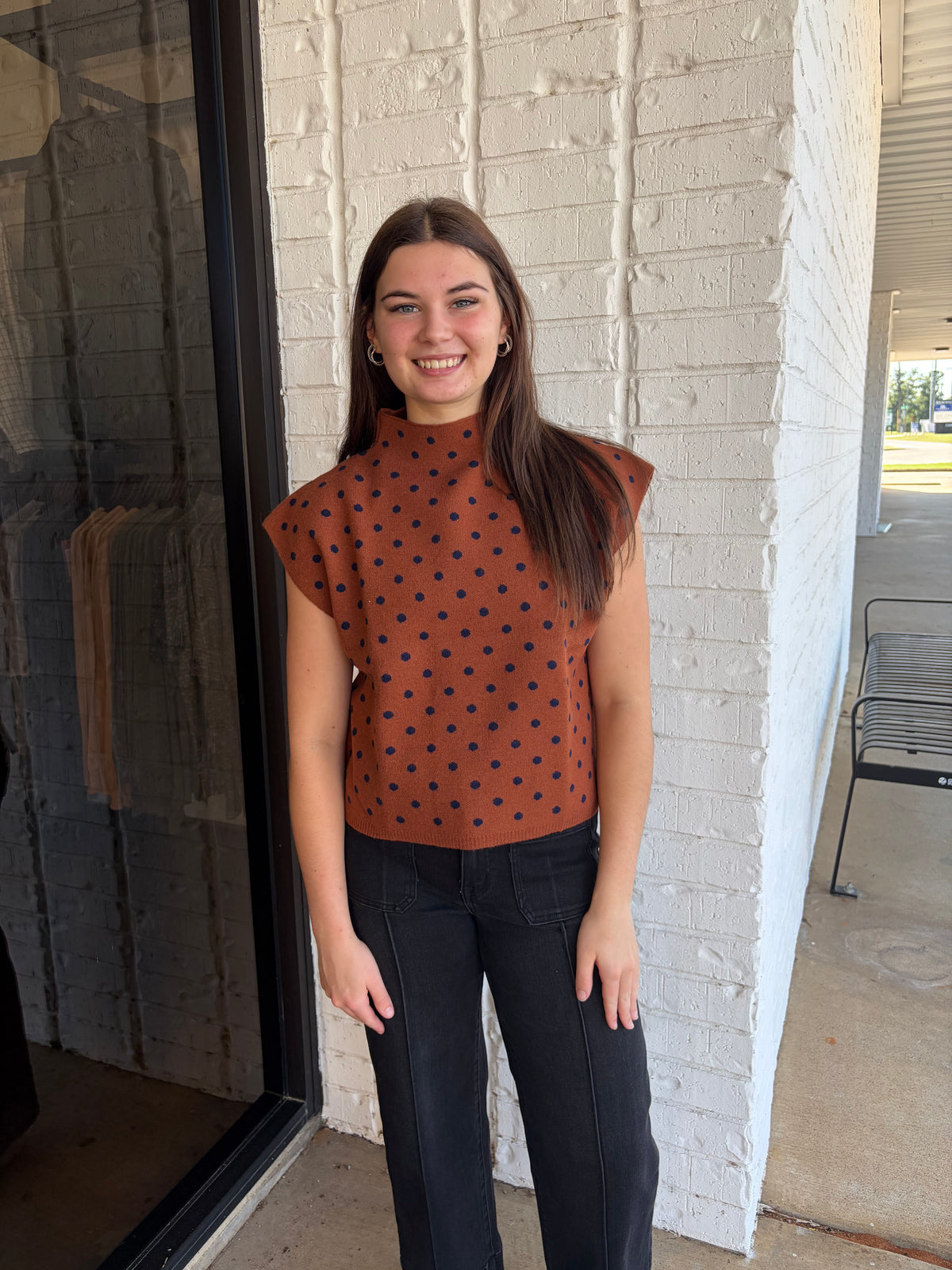 Perry Polkadot Sweater Top