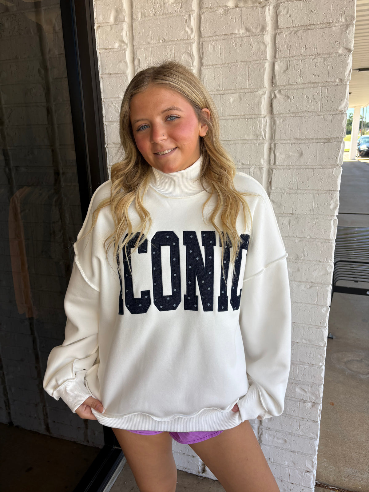 Iconic Graphic Mock Neck Sweatshirt