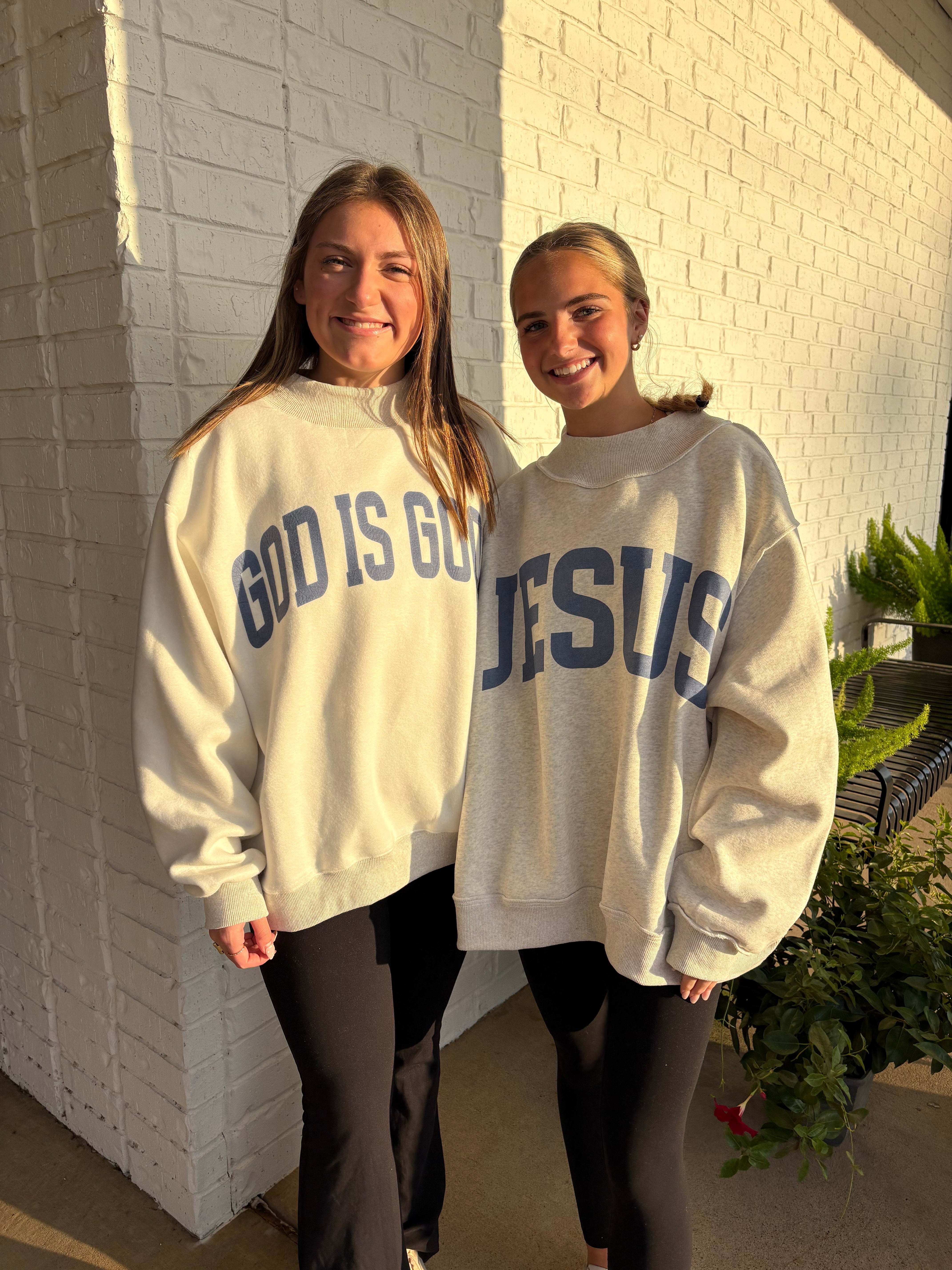 Oversized Reverse  Mock Neck Sweatshirt