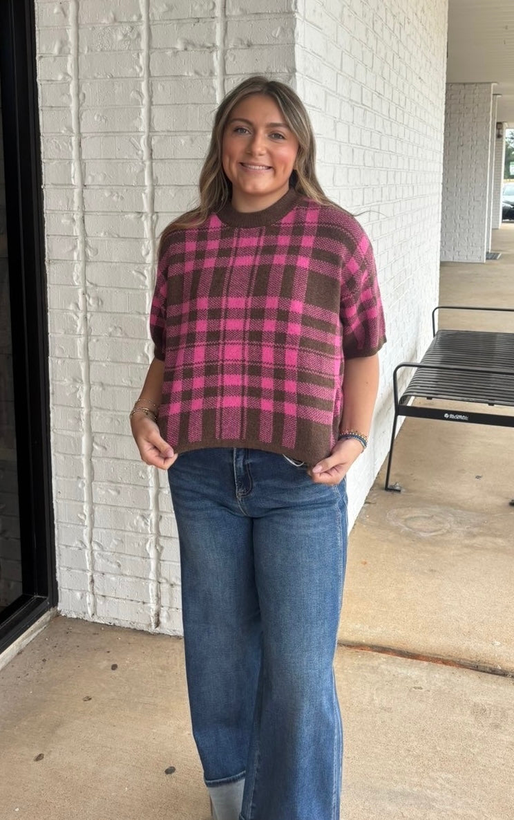 Entro Checkered Knit Sweater