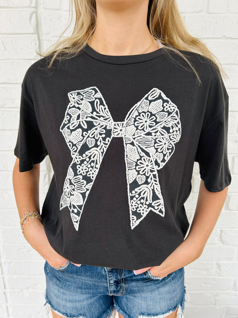 Bow Puff Lace Tee