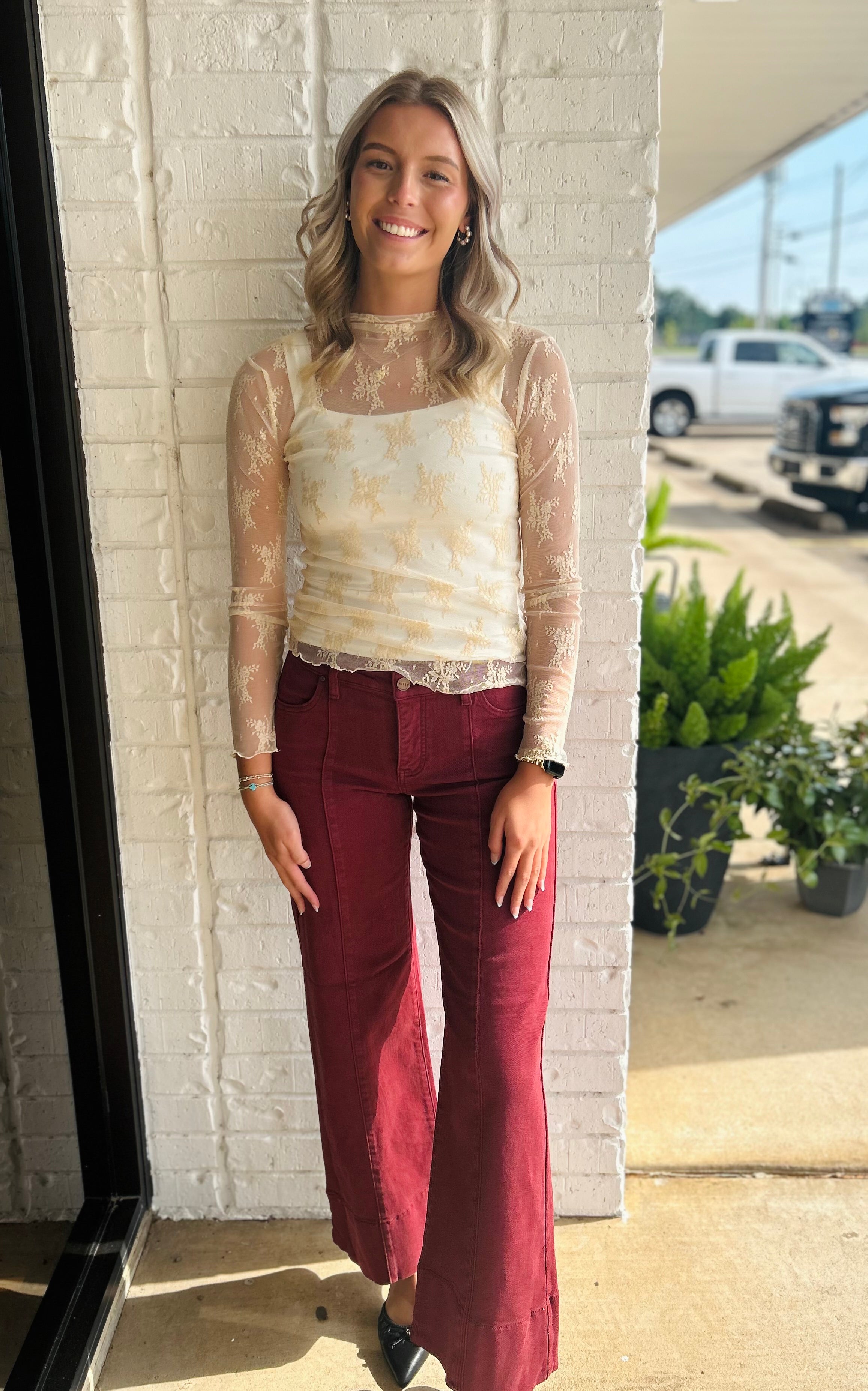 Risen Velma Mid Rise Wide Leg Trouser Jeans