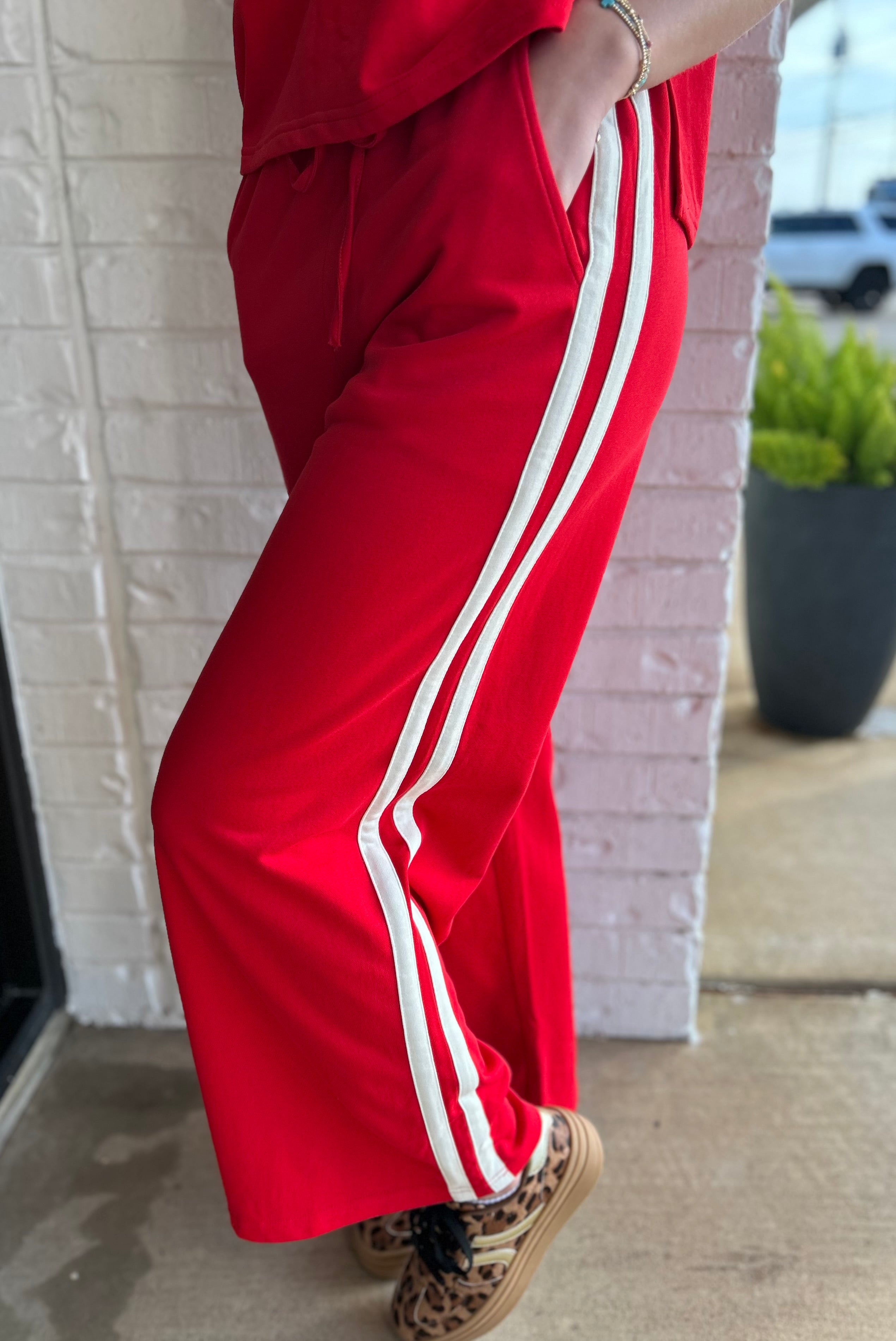 Relay Wide Leg Side Stripe Track Pants