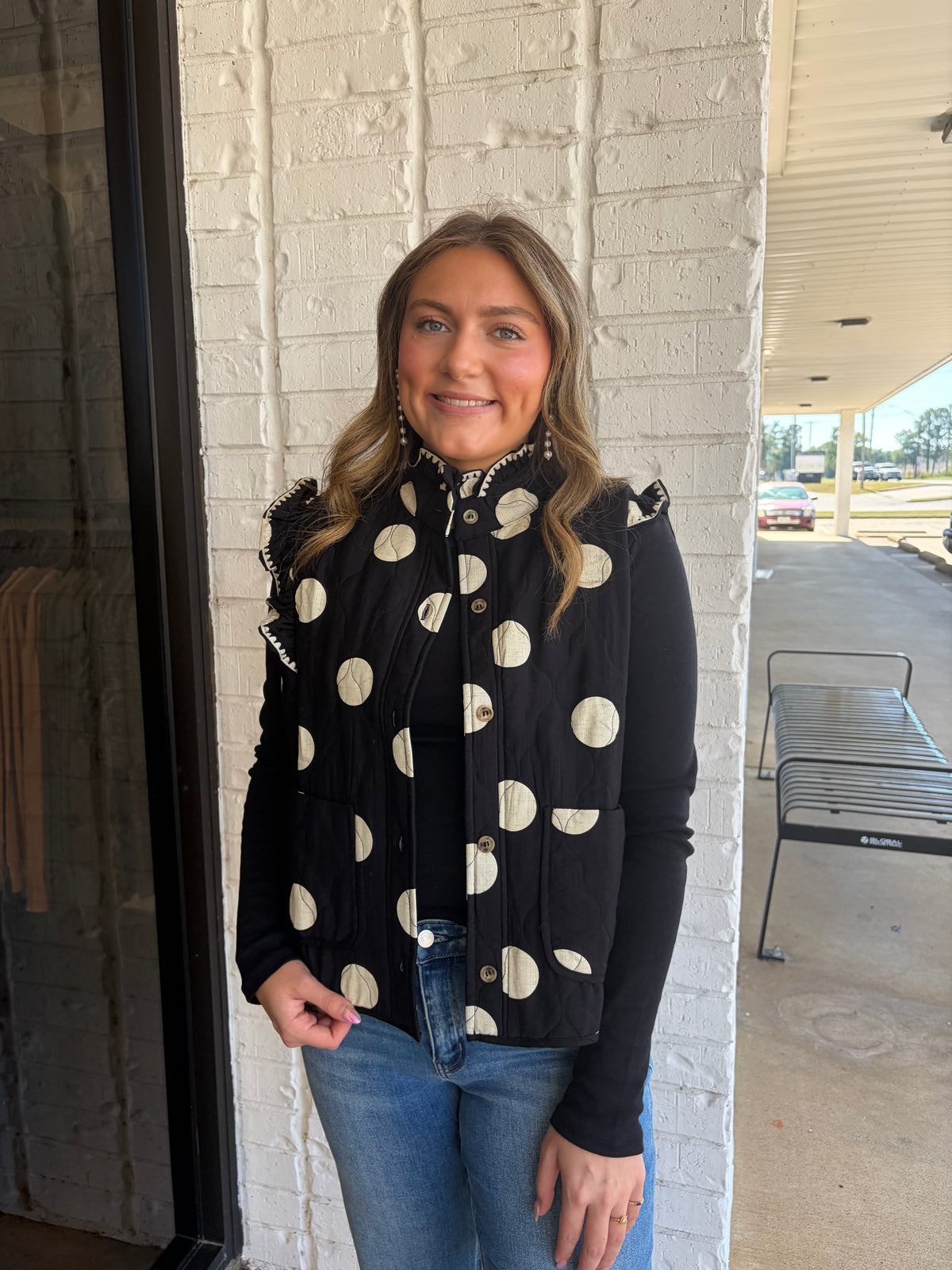 Quilted Polka Dot Vest
