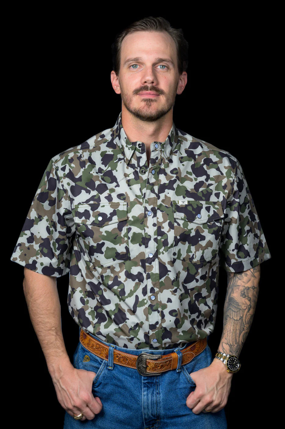 Ferrell Camo Short Sleeve Snap Shirt