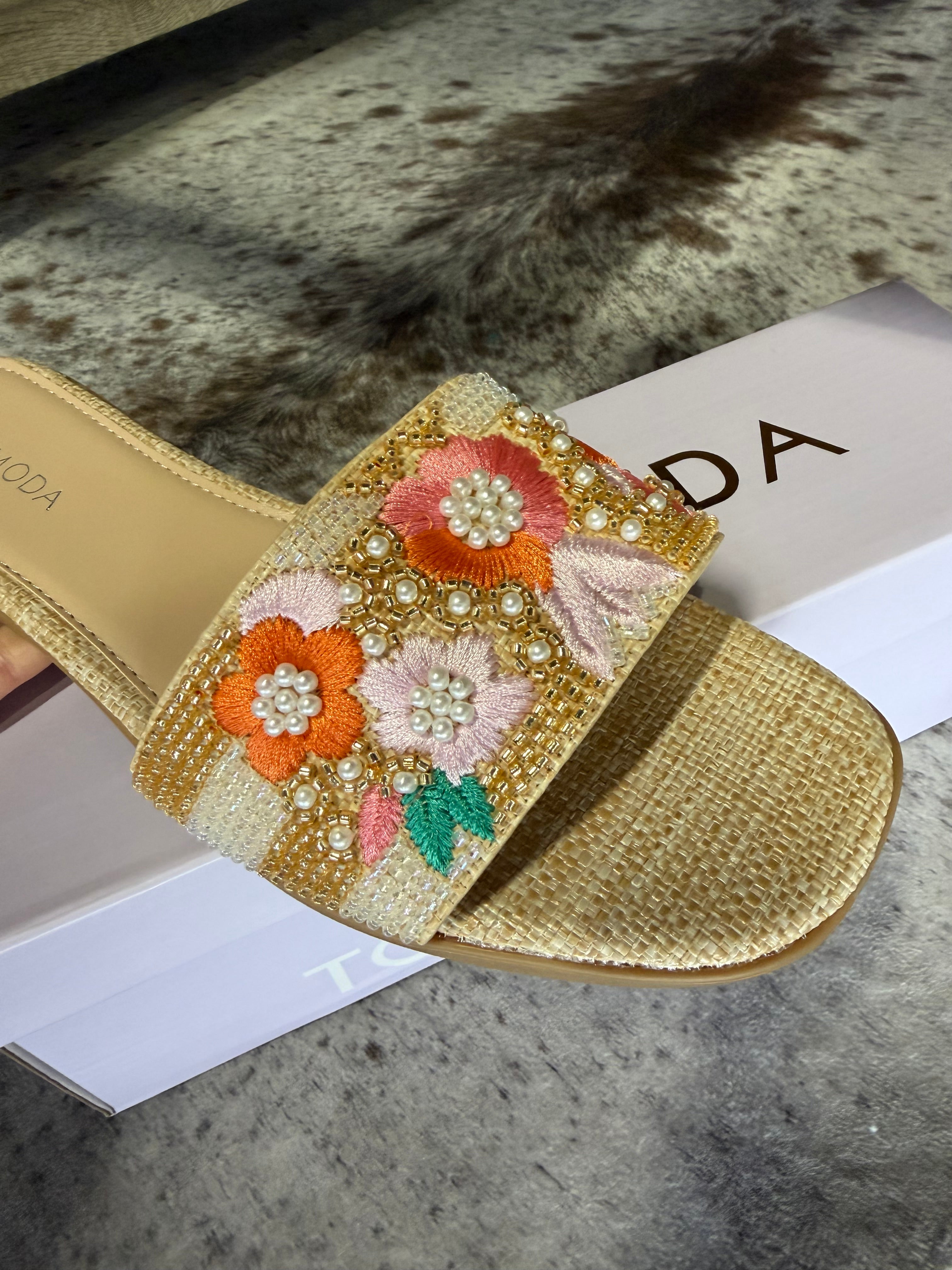 Maggie Flowers & Pearls Sandals