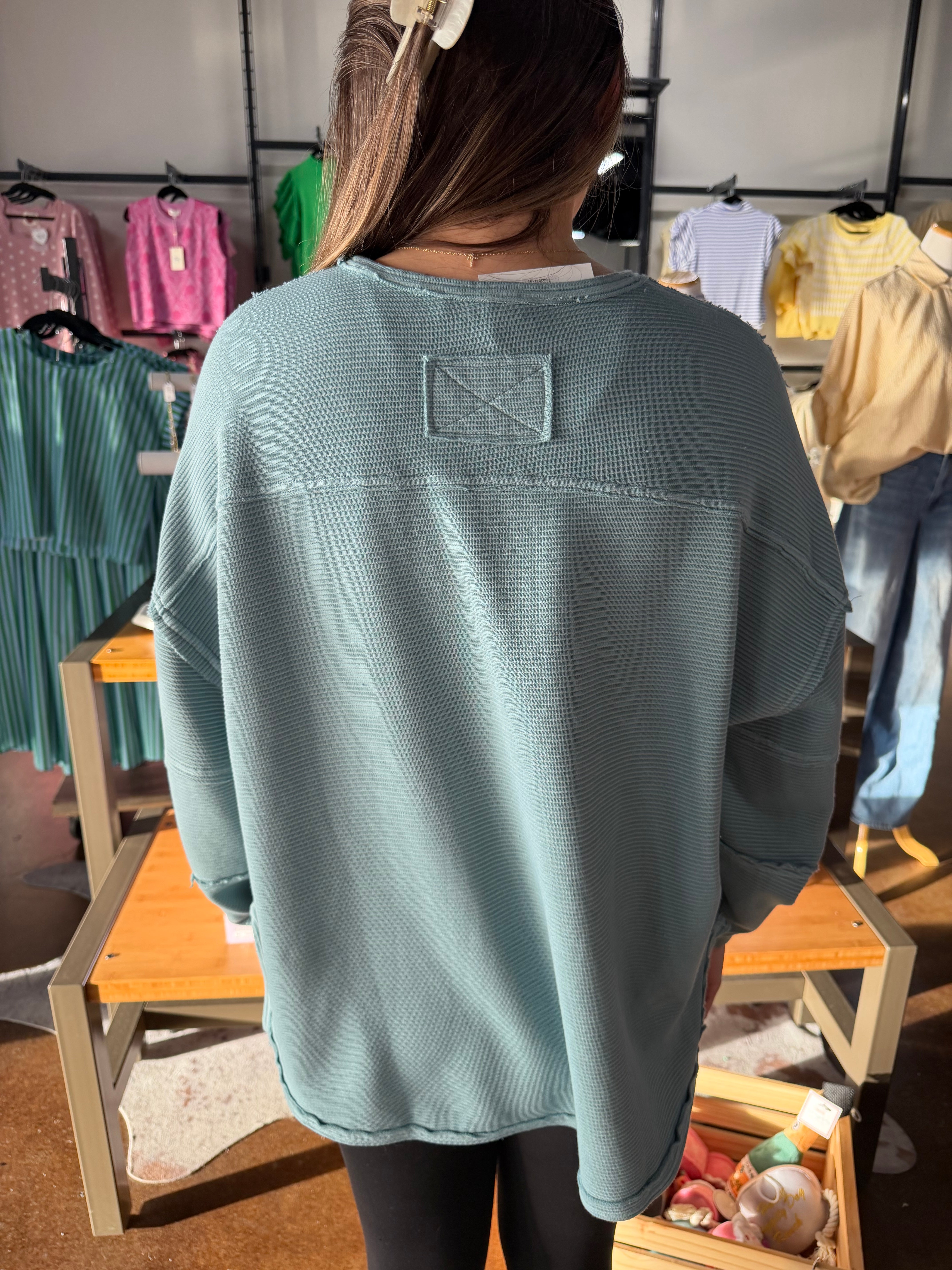 Exposed Seam Detail Knit Top