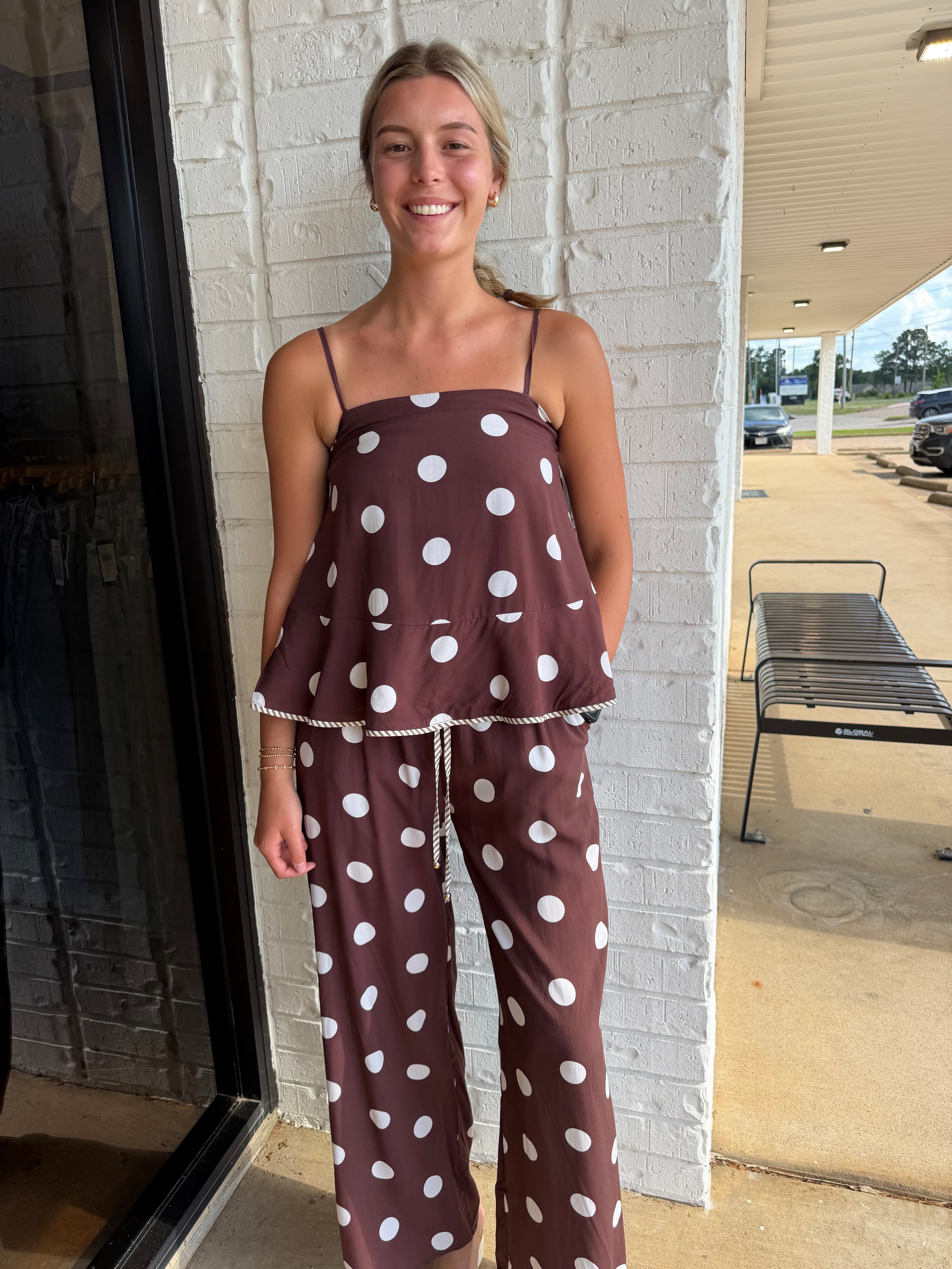 Hallie Entro Polka Dot Tank and Pants Set