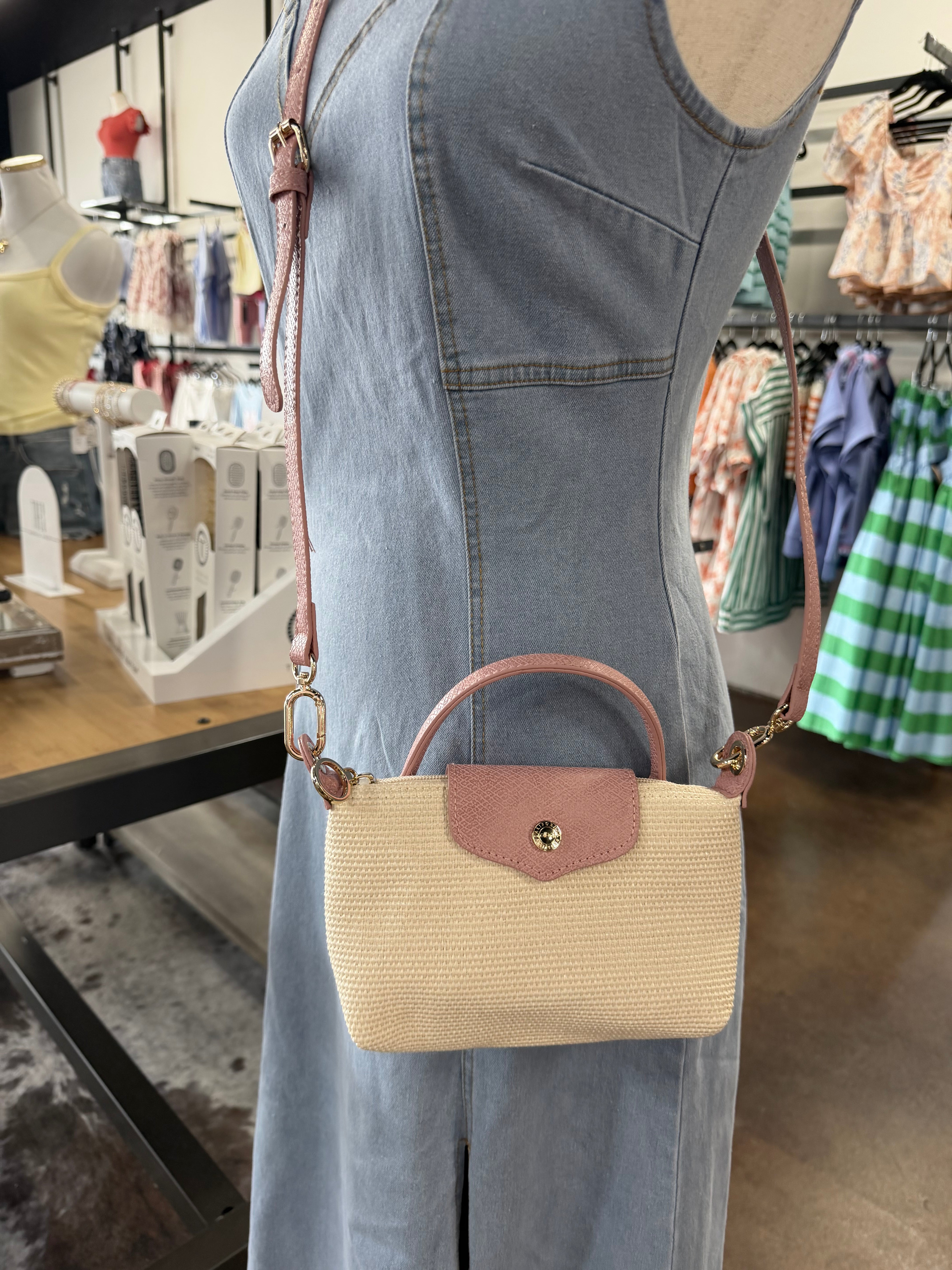 Lacey Straw Mini Crossbody Bag