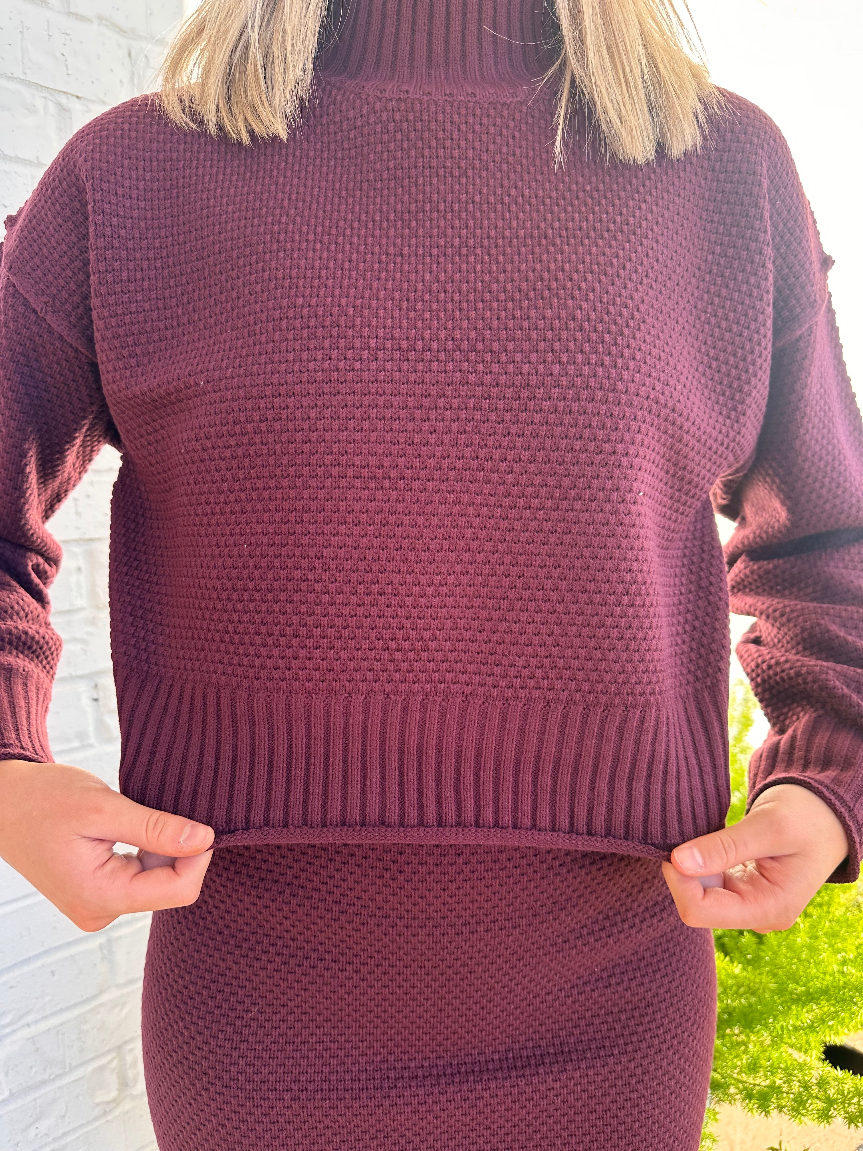 Boston Knit Sweater LS Top and Maxi Skirt Set