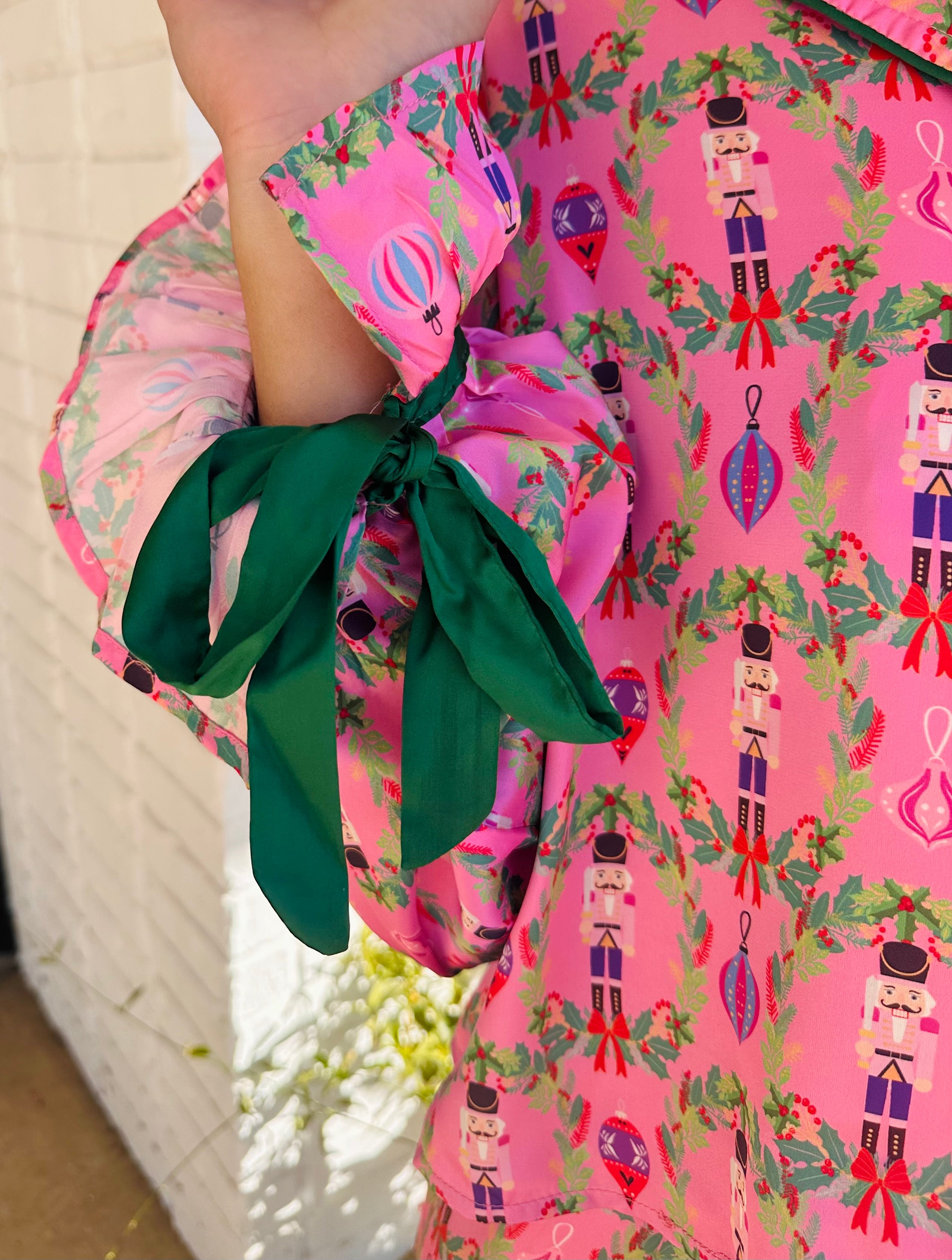 Nutcracker Holiday Satin Pajama Set