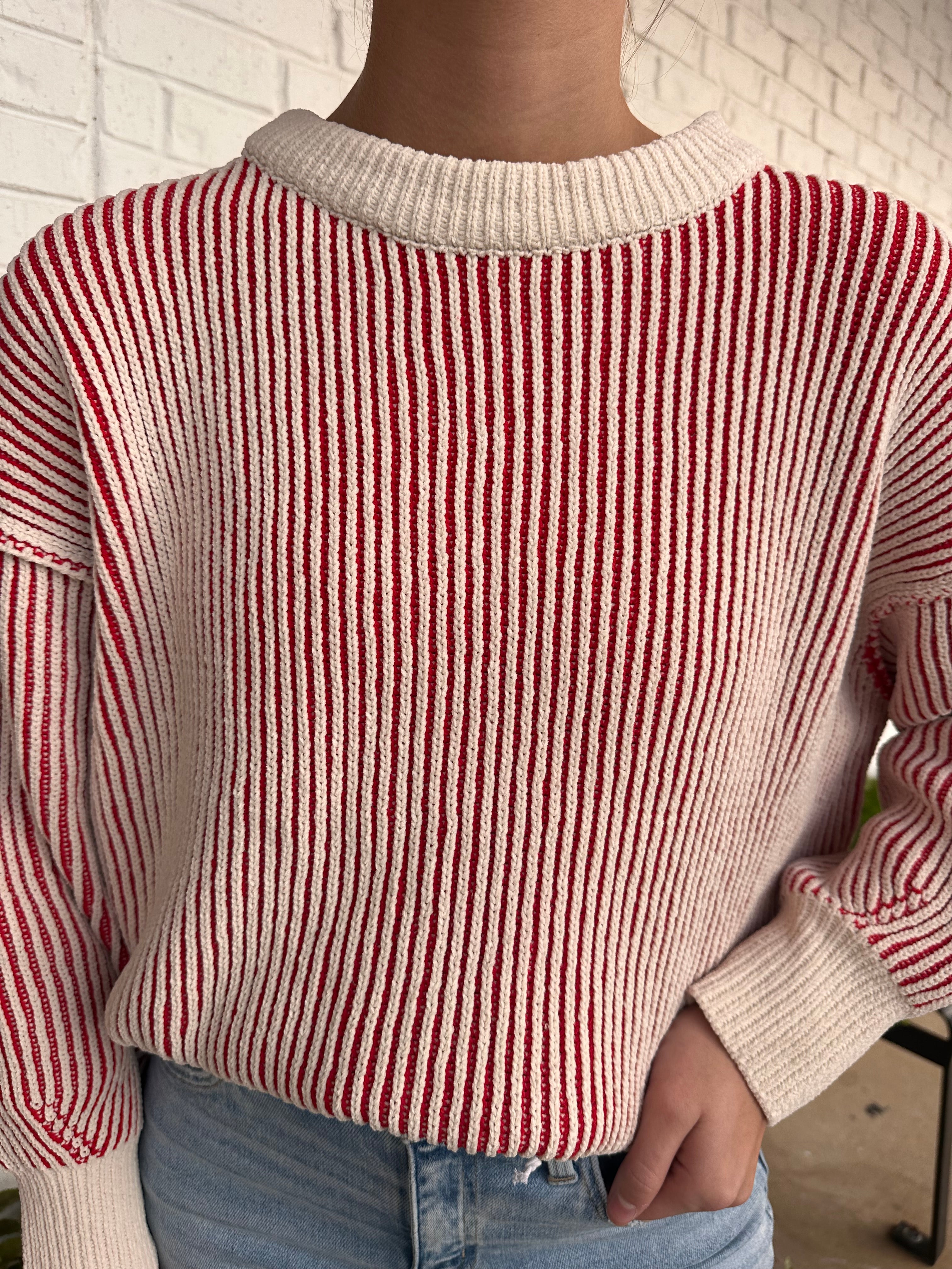 Wonderland Two Tone Crewneck LS Sweater