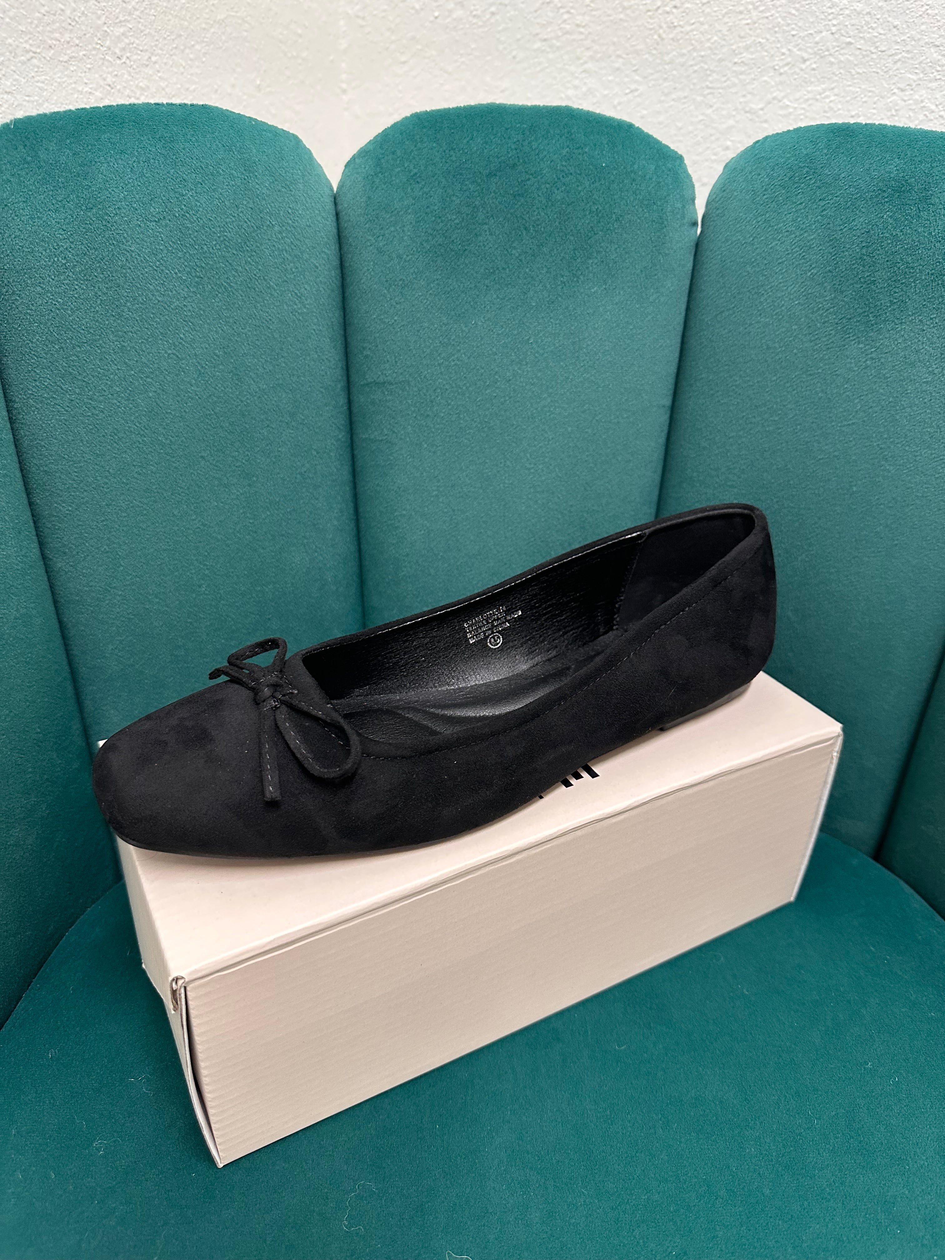 Charlotte Black Suede Slippers