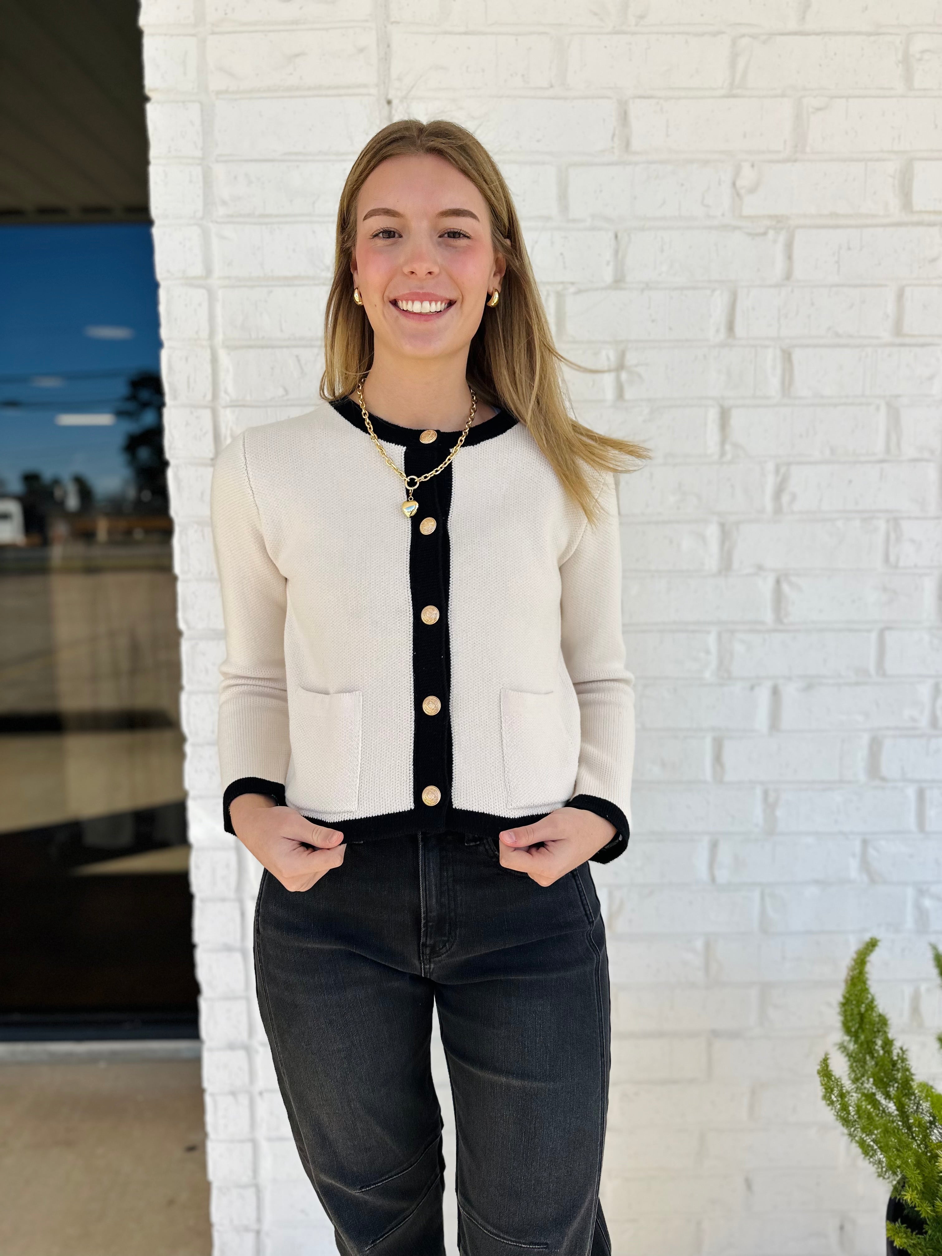 Ivanka Suit Cardigan w/Gold Buttons