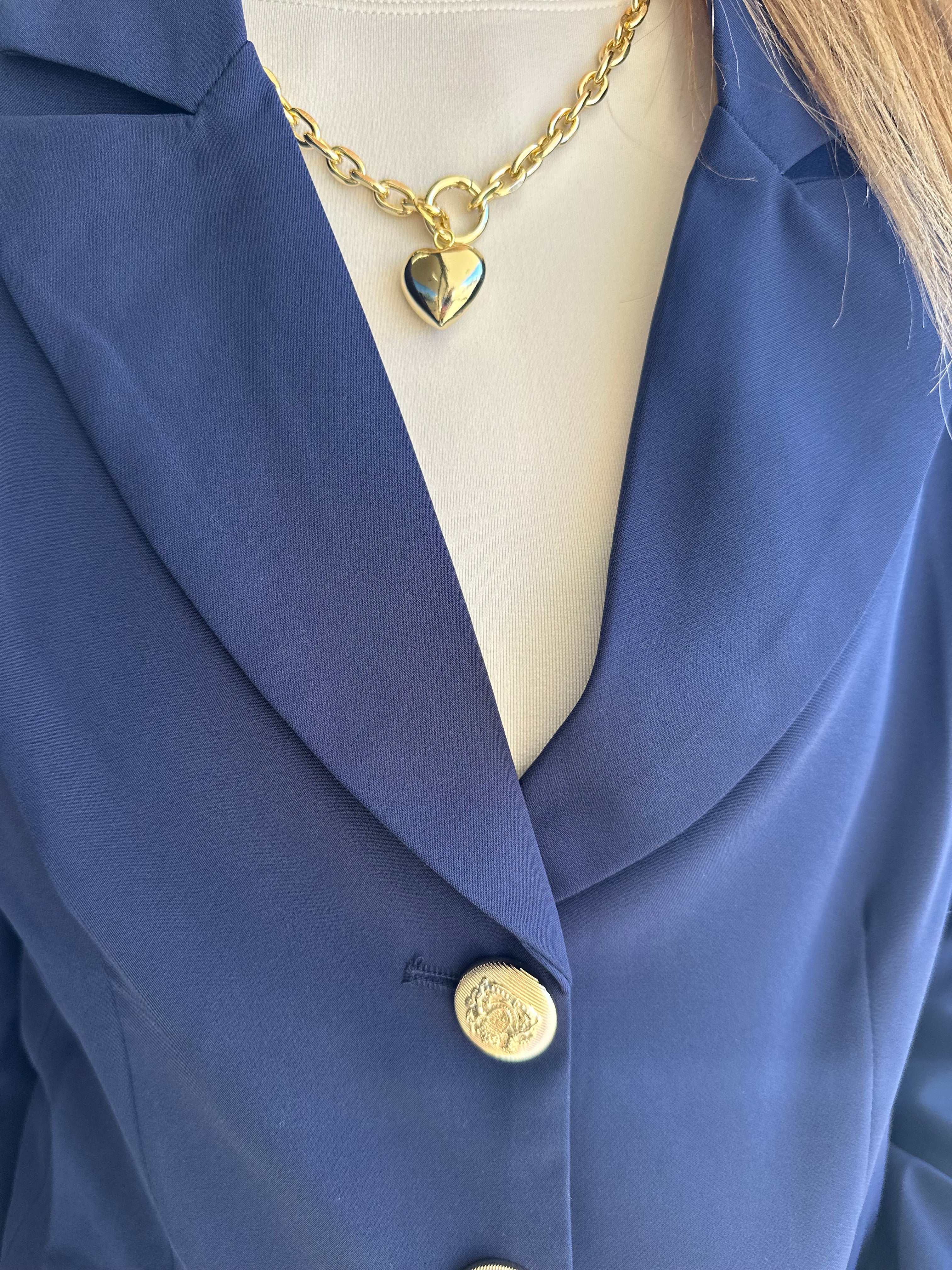 Members Only Gold Crest Button Blazer