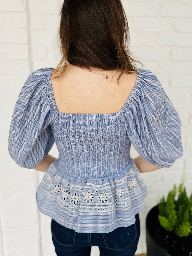 Puff Sleeve Embroidered Rylee Top