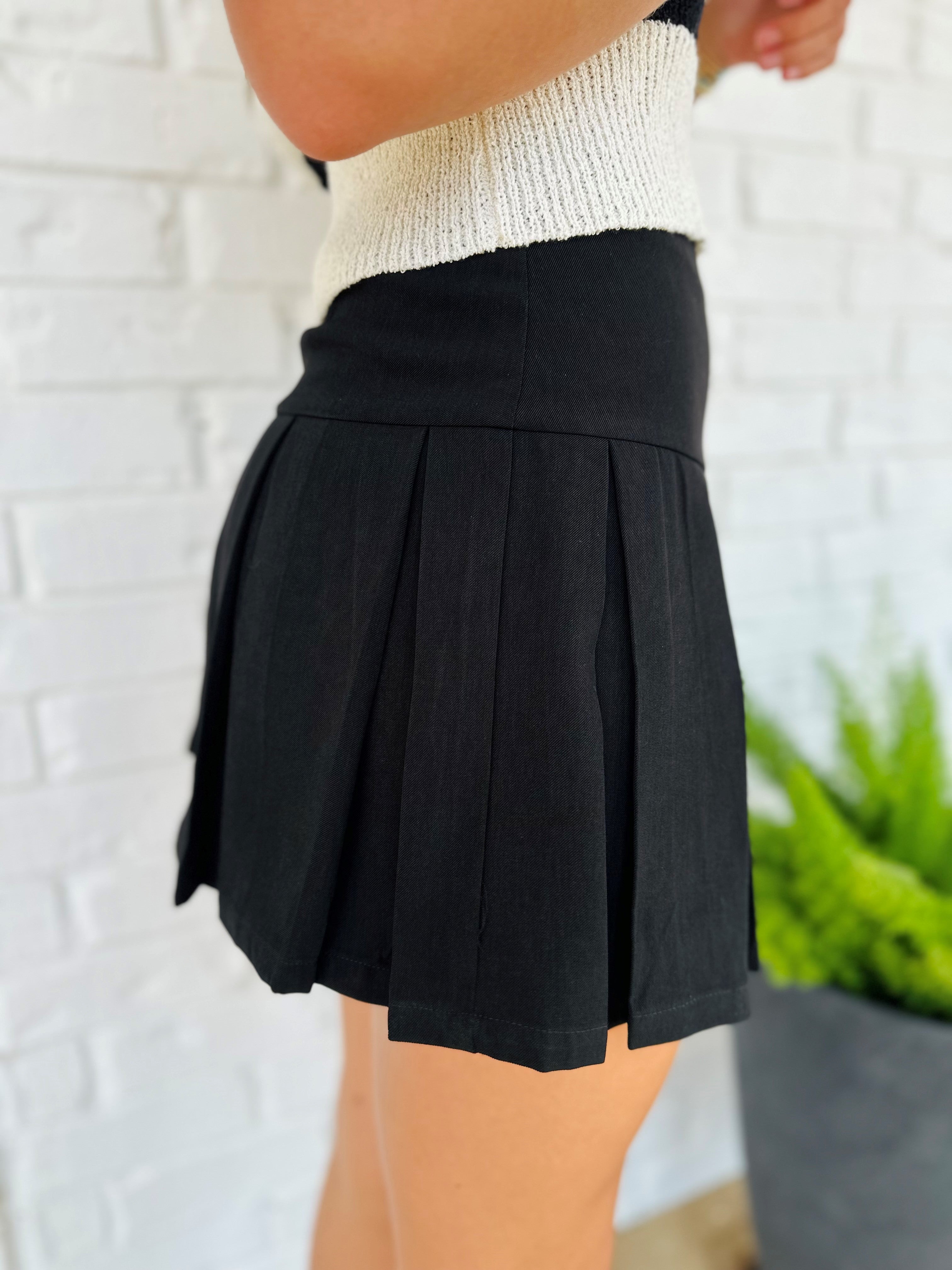 Shelby Box Pleated Mini Skirt