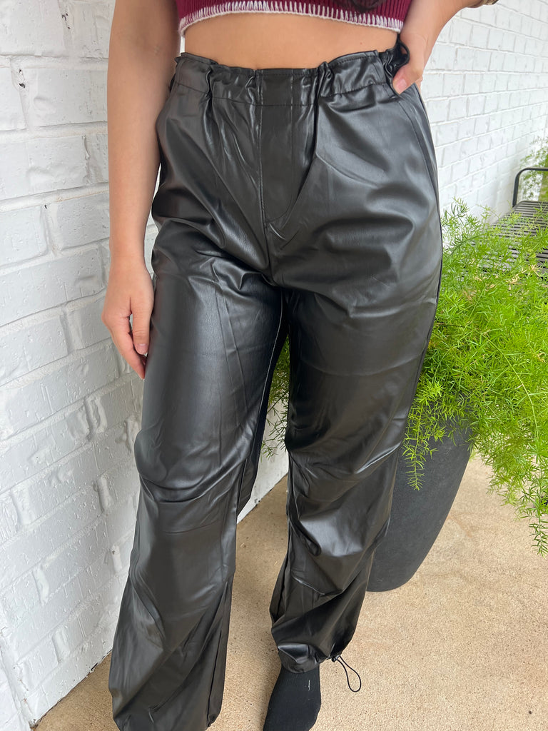 Leather Parachute Pants