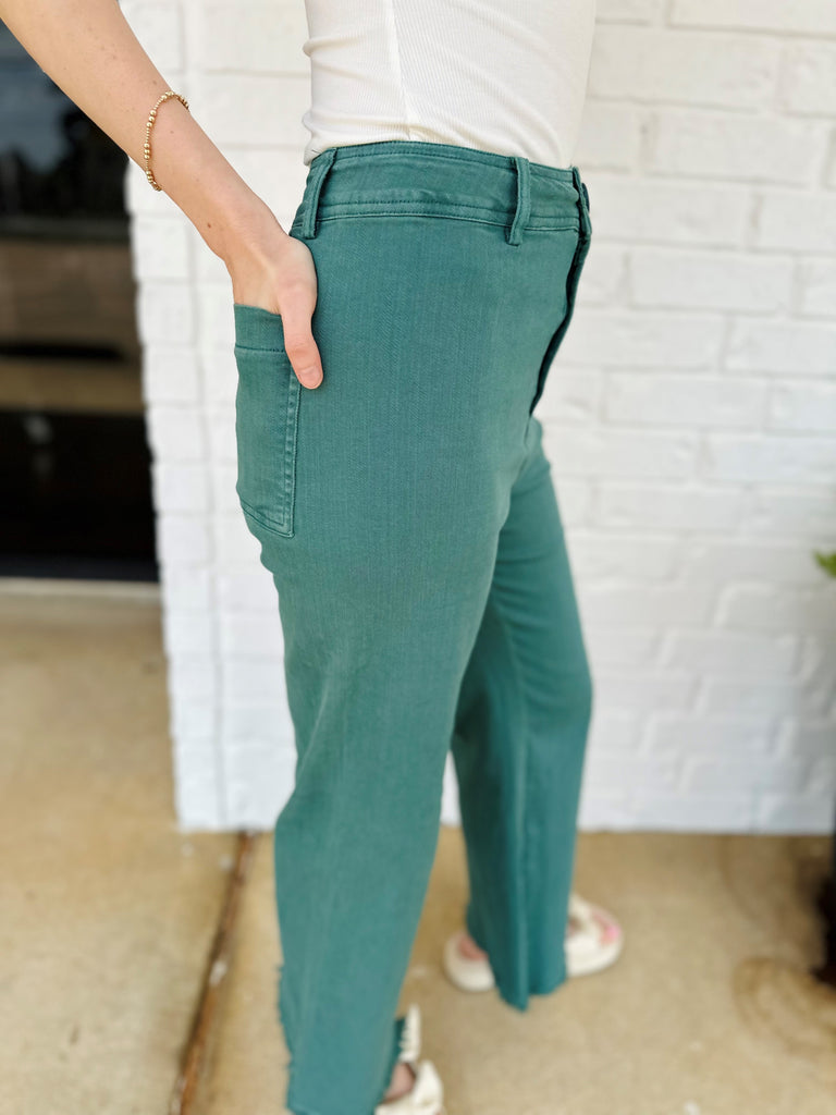 Bella Frayed Hem Wide Leg Pants