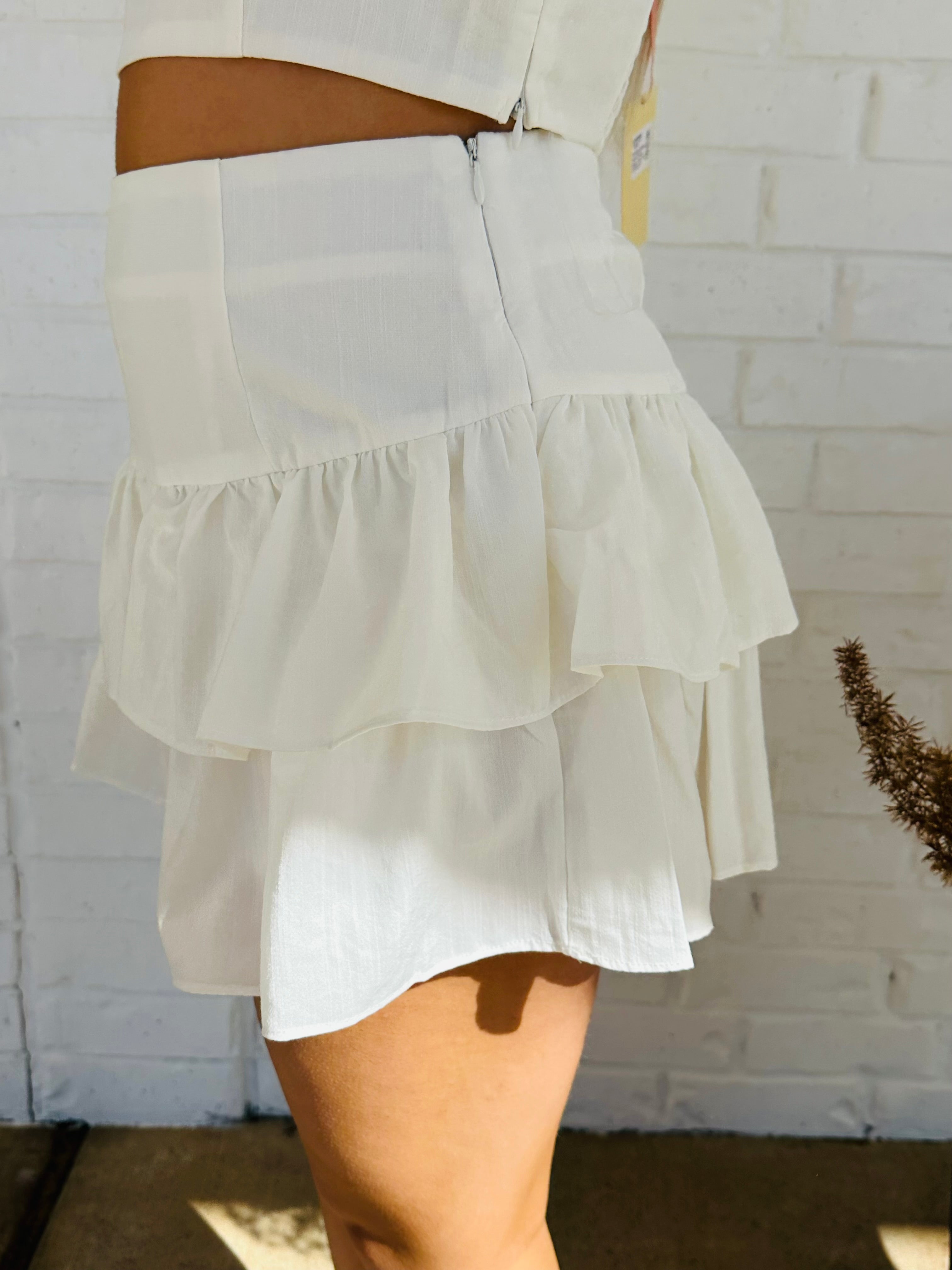 Catching Dreams Fitted Ruffle Skort