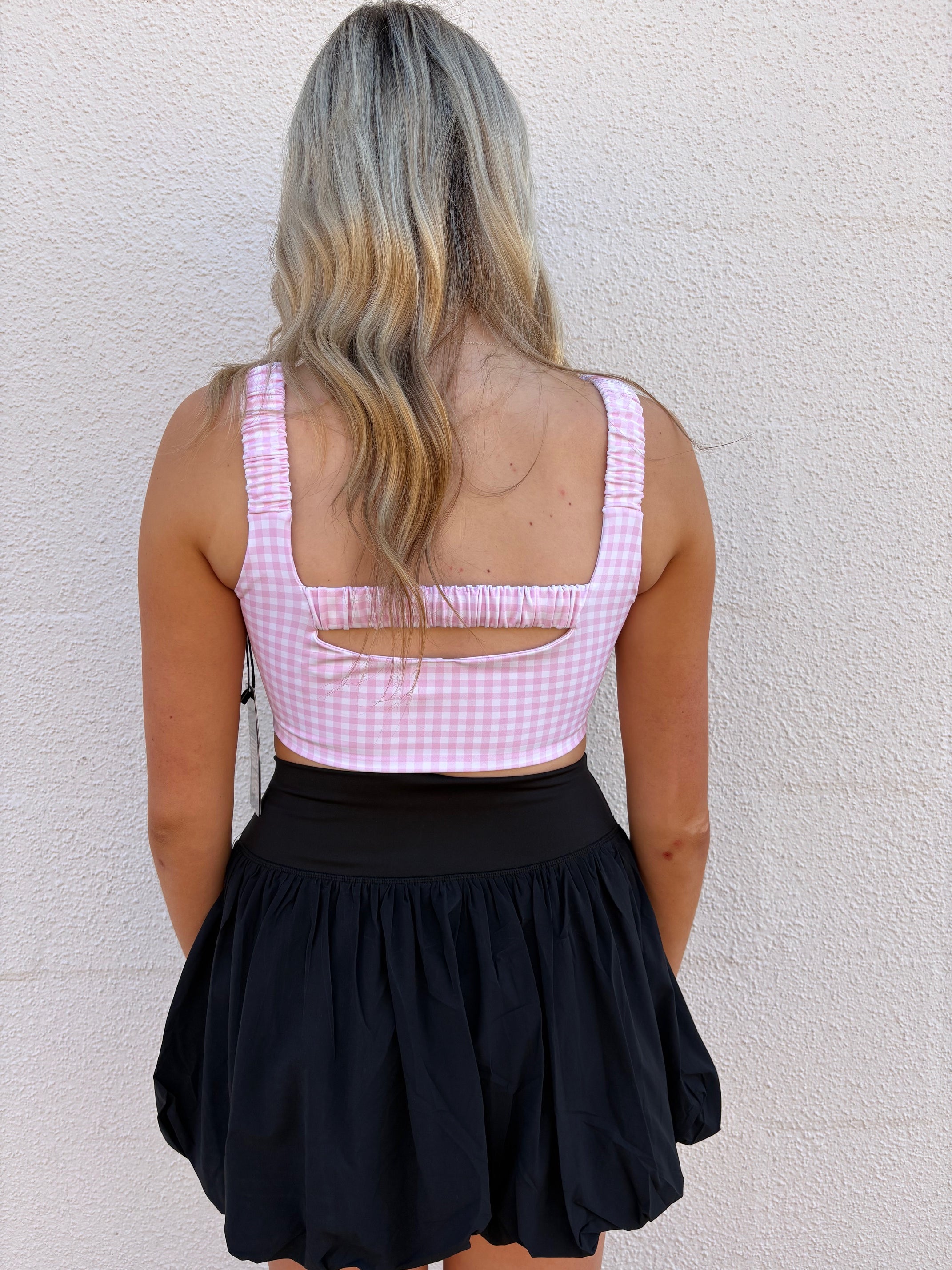 Gingham Rouched Bra Top