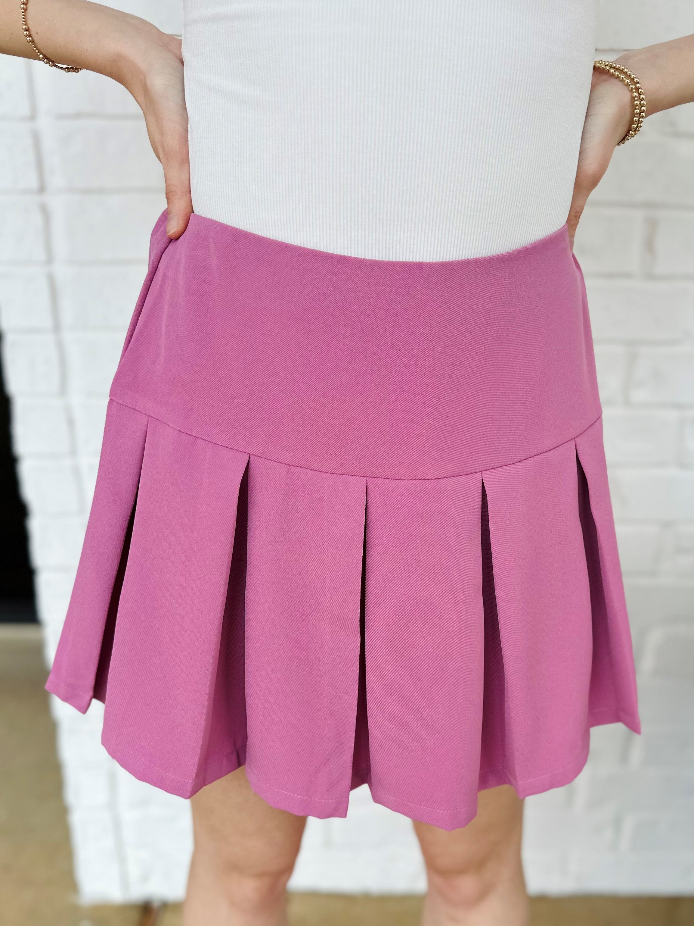 Shelby Box Pleated Mini Skirt